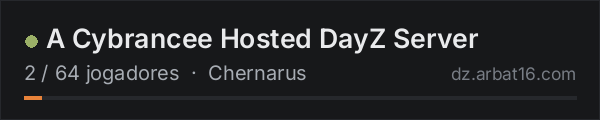 A Cybrancee Hosted DayZ Server na lista de servidores de DayZ da AR16