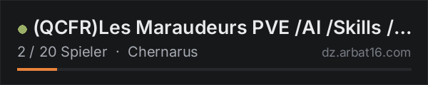 (QCFR)Les Maraudeurs PVE /AI /Skills /Maladies /convoiAi /KOTH in der DayZ-Serverliste von AR16