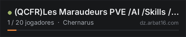 (QCFR)Les Maraudeurs PVE /AI /Skills /Maladies /convoiAi /KOTH na lista de servidores de DayZ da AR16