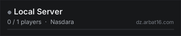 Local Server on the AR16 DayZ server list