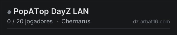 PopATop DayZ LAN na lista de servidores de DayZ da AR16