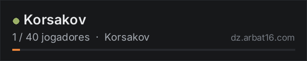 Korsakov na lista de servidores de DayZ da AR16