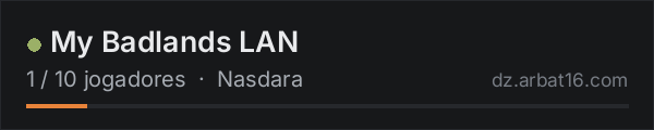 My Badlands LAN na lista de servidores de DayZ da AR16