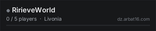 RirieveWorld on the AR16 DayZ server list
