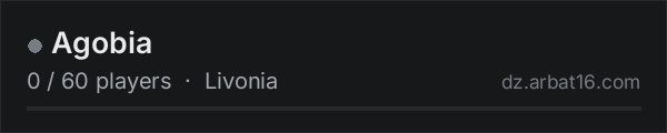 Agobia on the AR16 DayZ server list