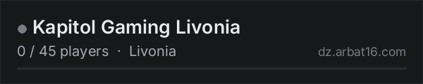 Kapitol Gaming Livonia on the AR16 DayZ server list
