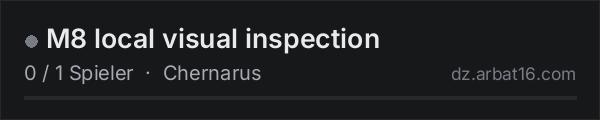 M8 local visual inspection in der DayZ-Serverliste von AR16