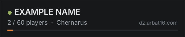 EXAMPLE NAME on the AR16 DayZ server list