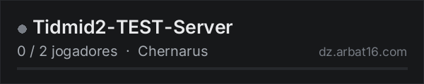 Tidmid2-TEST-Server na lista de servidores de DayZ da AR16