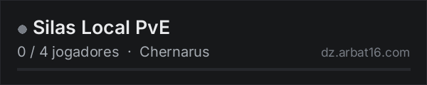Silas Local PvE na lista de servidores de DayZ da AR16