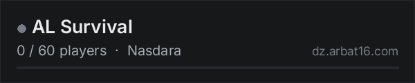AL Survival on the AR16 DayZ server list