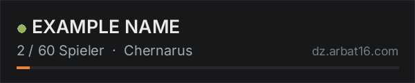 EXAMPLE NAME in der DayZ-Serverliste von AR16