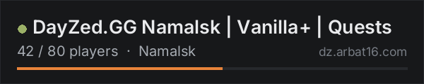 DayZed.GG Namalsk | Vanilla+ | Quests on the AR16 DayZ server list