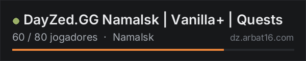 DayZed.GG Namalsk | Vanilla+ | Quests na lista de servidores de DayZ da AR16