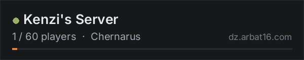 Kenzi's Server on the AR16 DayZ server list
