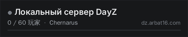 AR16 DayZ 服务器列表中的 Локальный сервер DayZ