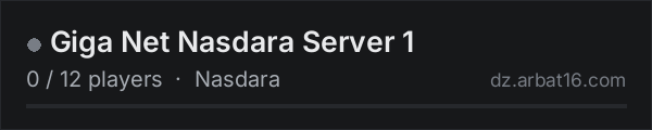 Giga Net Nasdara Server 1 on the AR16 DayZ server list