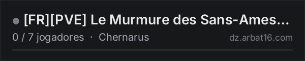 [FR][PVE] Le Murmure des Sans-Ames | Server Test na lista de servidores de DayZ da AR16
