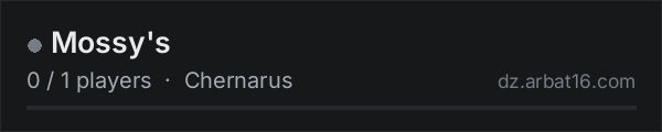 Mossy's on the AR16 DayZ server list