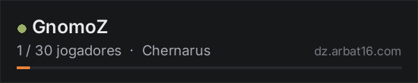 GnomoZ na lista de servidores de DayZ da AR16