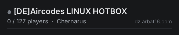 DEAircodes LINUX HOTBOX on the AR16 DayZ server list
