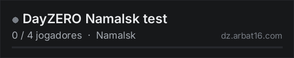 DayZERO Namalsk test na lista de servidores de DayZ da AR16