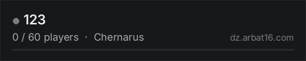 123 on the AR16 DayZ server list