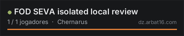 FOD SEVA isolated local review na lista de servidores de DayZ da AR16
