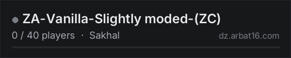 ZA-Vanilla-Slightly moded-(ZC) on the AR16 DayZ server list