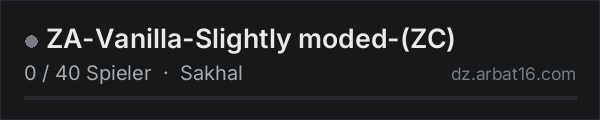 ZA-Vanilla-Slightly moded-(ZC) in der DayZ-Serverliste von AR16