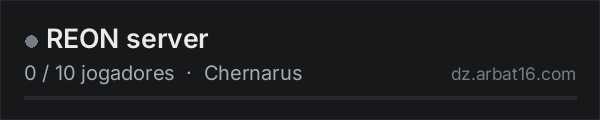 REON server na lista de servidores de DayZ da AR16