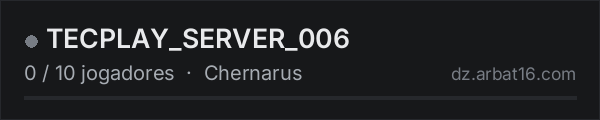 TECPLAY_SERVER_006 na lista de servidores de DayZ da AR16