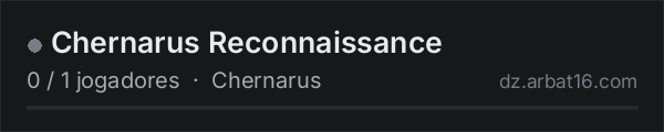 Chernarus Reconnaissance na lista de servidores de DayZ da AR16