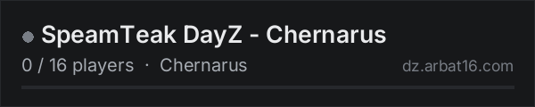 SpeamTeak DayZ - Chernarus on the AR16 DayZ server list