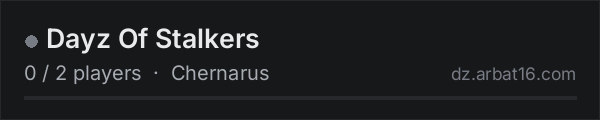 Dayz Of Stalkers on the AR16 DayZ server list