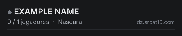 EXAMPLE NAME na lista de servidores de DayZ da AR16