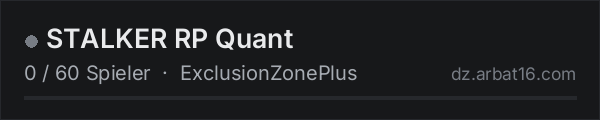 STALKER RP Quant in der DayZ-Serverliste von AR16