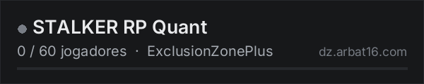 STALKER RP Quant na lista de servidores de DayZ da AR16