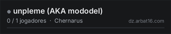 unpleme (AKA mododel) na lista de servidores de DayZ da AR16