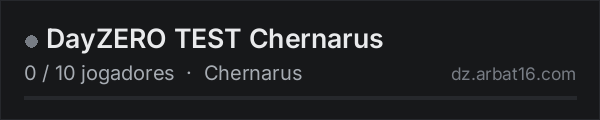 DayZERO TEST Chernarus na lista de servidores de DayZ da AR16