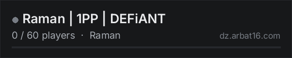Raman | 1PP | DEFiANT on the AR16 DayZ server list
