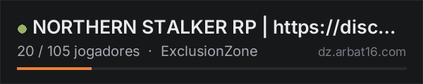 NORTHERN STALKER RP | https://discord.gg/northernstalkerrp na lista de servidores de DayZ da AR16