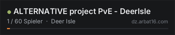 ALTERNATIVE project PvE - DeerIsle in der DayZ-Serverliste von AR16