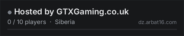 Hosted by GTXGaming.co.uk on the AR16 DayZ server list