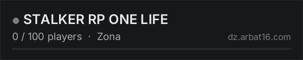STALKER RP ONE LIFE on the AR16 DayZ server list