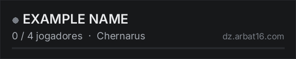 EXAMPLE NAME na lista de servidores de DayZ da AR16
