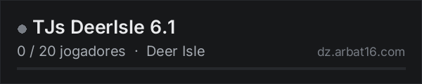 TJs DeerIsle 6.1 na lista de servidores de DayZ da AR16