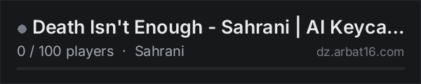 Death Isn't Enough - Sahrani | AI Keycards Airdrops Leaderboard on the AR16 DayZ server list