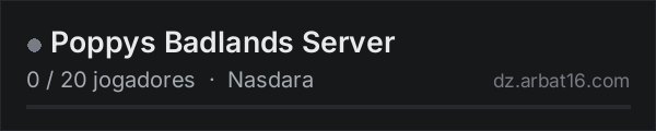 Poppys Badlands Server na lista de servidores de DayZ da AR16