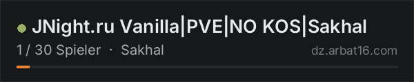 JNight.ru Vanilla|PVE|NO KOS|Sakhal in der DayZ-Serverliste von AR16